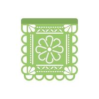 Garland of green color with flower on white background vector