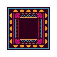 Mexican carpet with a square frame vector