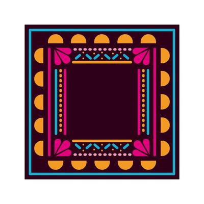 Mexican carpet with a square frame