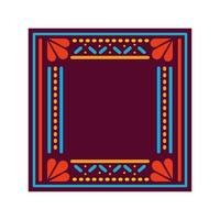Mexican carpet with a square frame vector