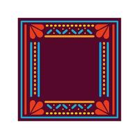 Mexican carpet with a square frame vector