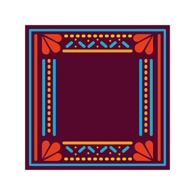 Mexican carpet with a square frame