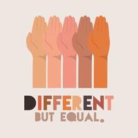 Different but equal and diversity skins design vector