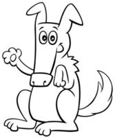 Cartoon funny dog coloring book page vector