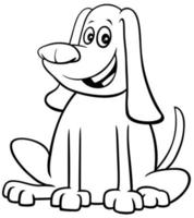 Perro de dibujos animados o cachorro página de libro para colorear vector