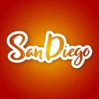 San Diego hand drawn lettering on gradient vector