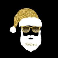 Santa Claus with glitter hat and shutter shades vector