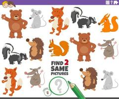 Find two same animals educational task