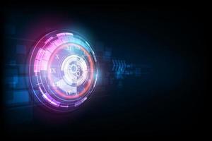 Abstract Futuristic Technology Background with Clock concept and Time Machine, vector transparent