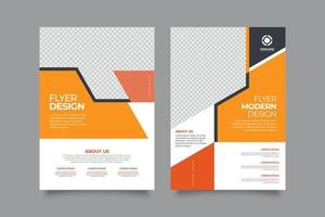 Business cover layout template with orange shapes vector