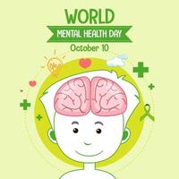 icono del día mundial de la salud mental vector