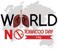 logotipo del día mundial sin tabaco con letrero rojo para dejar de fumar prohibido