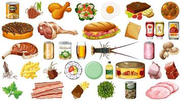 Set of food isolated vector