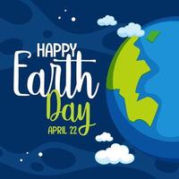 Happy earth day icon vector