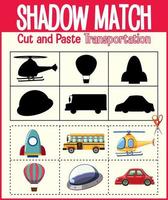 Find the correct shadow, shadow match worksheet for kindergarten student vector