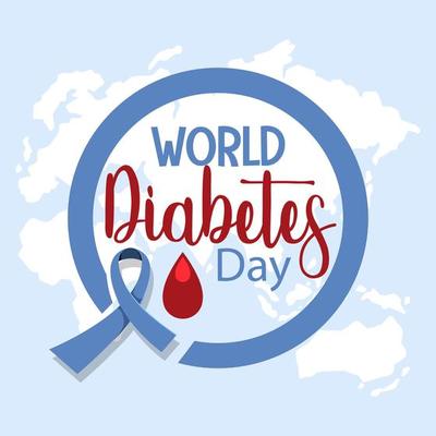 World Diabetes Day logo or banner with blood