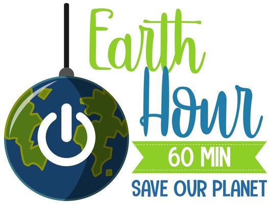Earth Hour campaign poster or banner turn off your lights for our planet 60 minutes