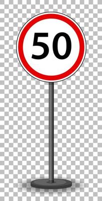 Red traffic sign on transparent background