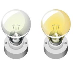 Light bulb cartoon style isolated on white background vector