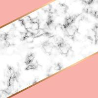 Marble texture design with golden geometric lines vector