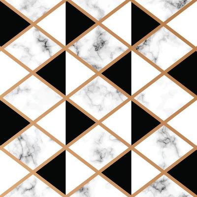 Marble texture design with golden geometric lines