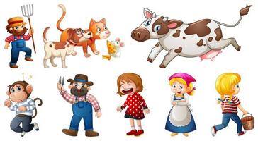 Set of different nursery rhyme character isolated on white background vector