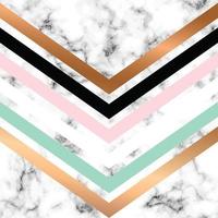 Marble texture design with golden geometric lines vector