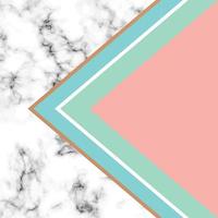 Marble texture design with golden geometric lines vector