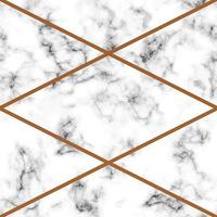 Marble texture design with golden geometric lines vector