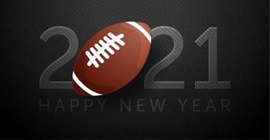 New year 2021 card with American football vector