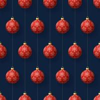 Christmas hanging red snowflake ornaments seamless pattern vector