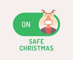 Face mask safe Christmas mode switch toggle vector