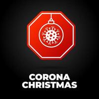 Christmas Coronavirus road sign vector