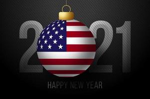 New Year 2021 typography with USA Flag ornament vector