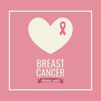 Breast cancer awareness month poster with heart
