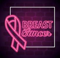 cartel del mes de concientización sobre el cáncer de mama con cinta rosa vector