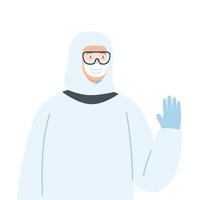 Person in a hazmat suit vector