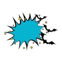 Pop art Halloween flying bats vector