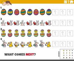 Educational pattern game for kids with Easter characters vector