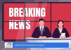 Breaking news banner vector