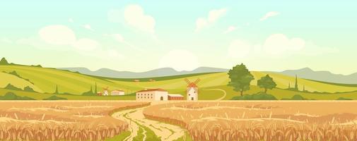 Agricultural field flat color vector
