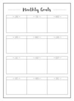 Month task minimalist planner page design vector