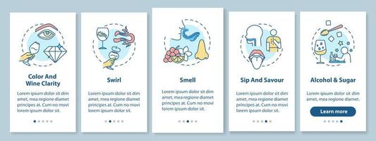 Wine tasting onboarding mobile app page screen vector