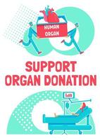 Support organ donation poster vector