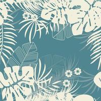 patrón tropical transparente de verano con hojas de palma monstera vector