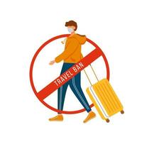 Man walk with luggage vector