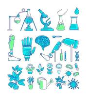 Science experiment objects set vector