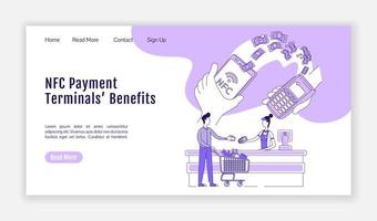 NFC terminal landing page vector