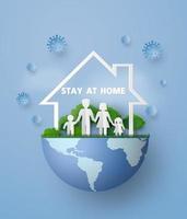 Quédese en casa durante la epidemia de coronavirus. vector