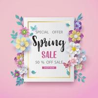 Spring sale background vector